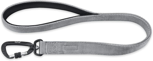 Pets 24 Inches Heavy Duty Short Leash with Comfortable Handle and Lightweight Aviation Aluminium Clip Lead- for Large Medium Dogs Daily Walking and Training. (Sleet Gray)
