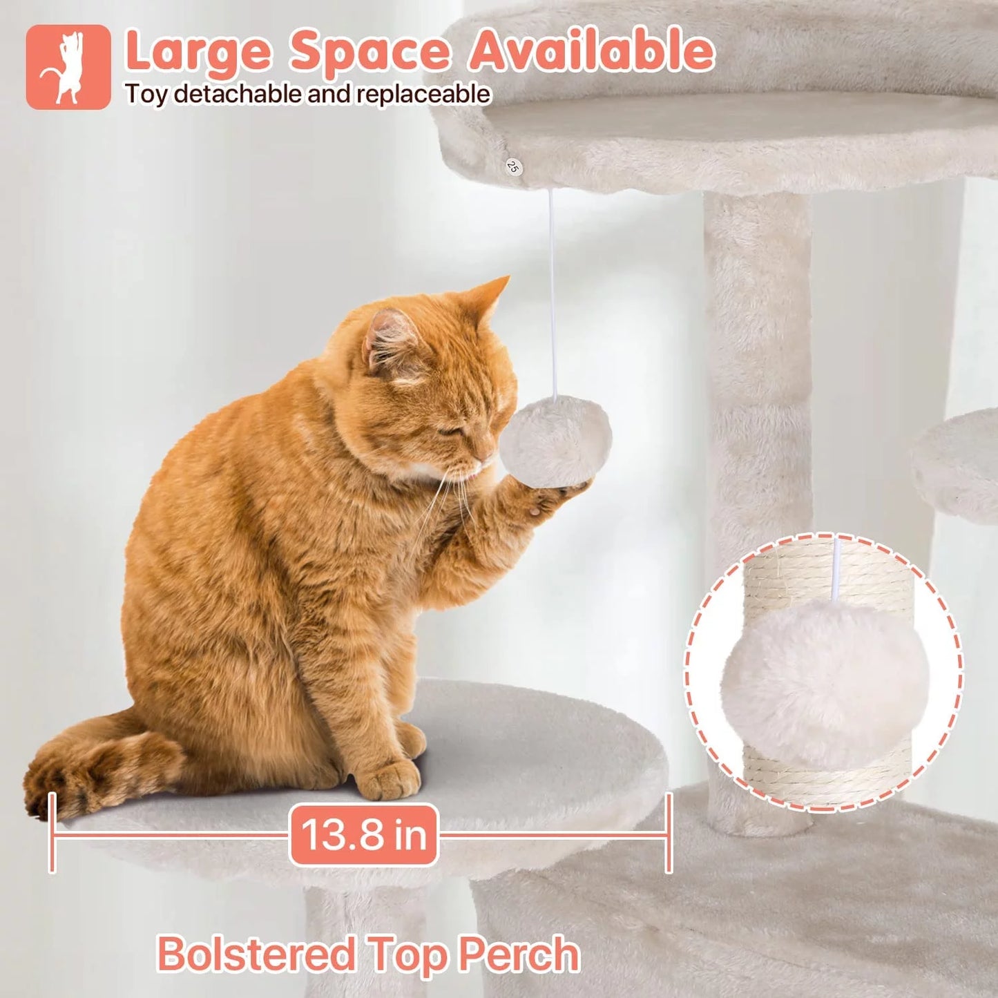 54-In Double Condo Cat Tree Tower Playhouse with Scratching Post & Perch for Indoor, Green
